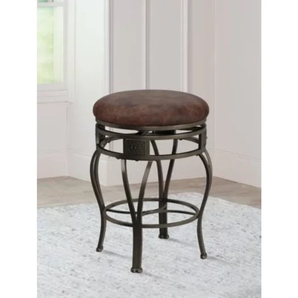 

Hillsdale Furniture Montello 26" Metal Upholstered Backless Counter Height Swivel Stool, Old Steel bar stools for kitchen