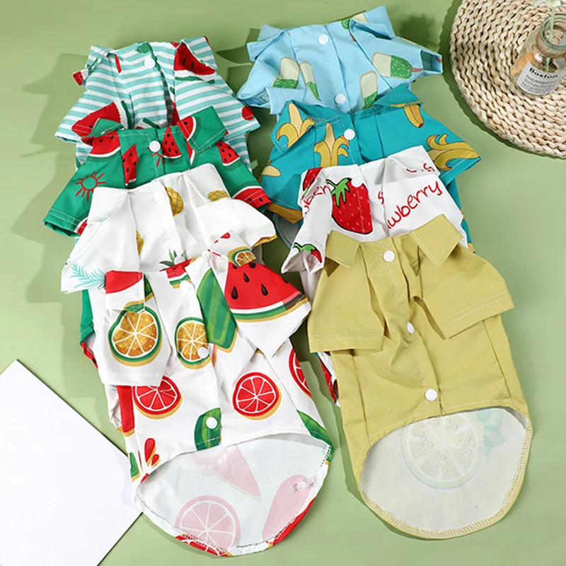 

Pet Shirt Cat Fruit Print Shirt Summer Thin Garfield Ragdoll Cat Clothes Puppet Cat Puppy Costume Short SleeveShirt Pet Clothing