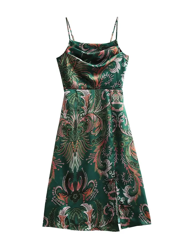 

Платье женское Винтажное с цветочным принтом, на тонких бретельках