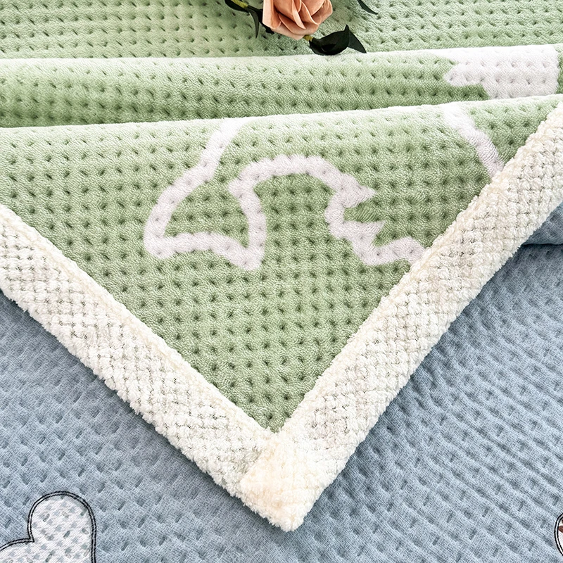 Бархатное покрывало Bonenjoy с принтом двусторонний дизайн наматрасник теплое