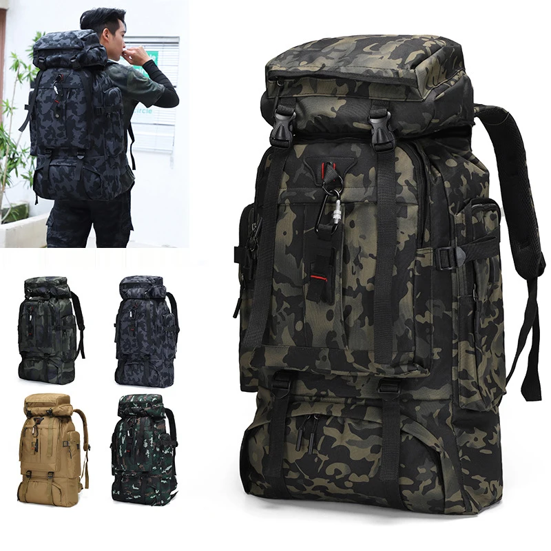 80L тактический Мужской рюкзак для улицы, спортивный водонепроницаемый походный рюкзак для альпинизма, походная дорожная сумка для мужчин и ...