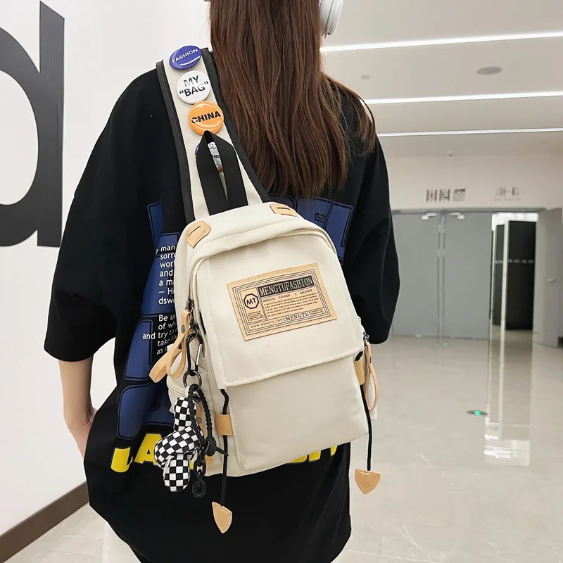 

Fashion Sling Bag Shoulder Bags Waterproof Sling Backpack Student Nylon Crossbody Chest Bag Daypack Hiking Travel For Women Men