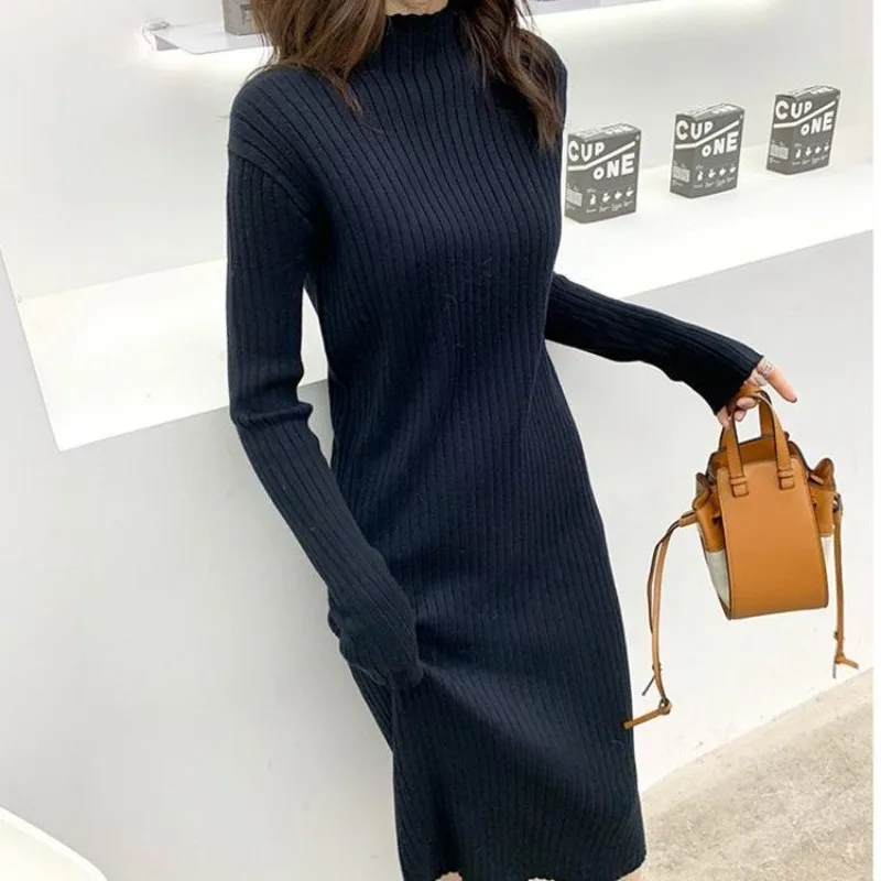 

Knitted Clothes 2023 Crochet Woman Dress Dresses for Women Outfits Hot Korean Fashion Elegant and Pretty Trendy Beach Turtleneck
