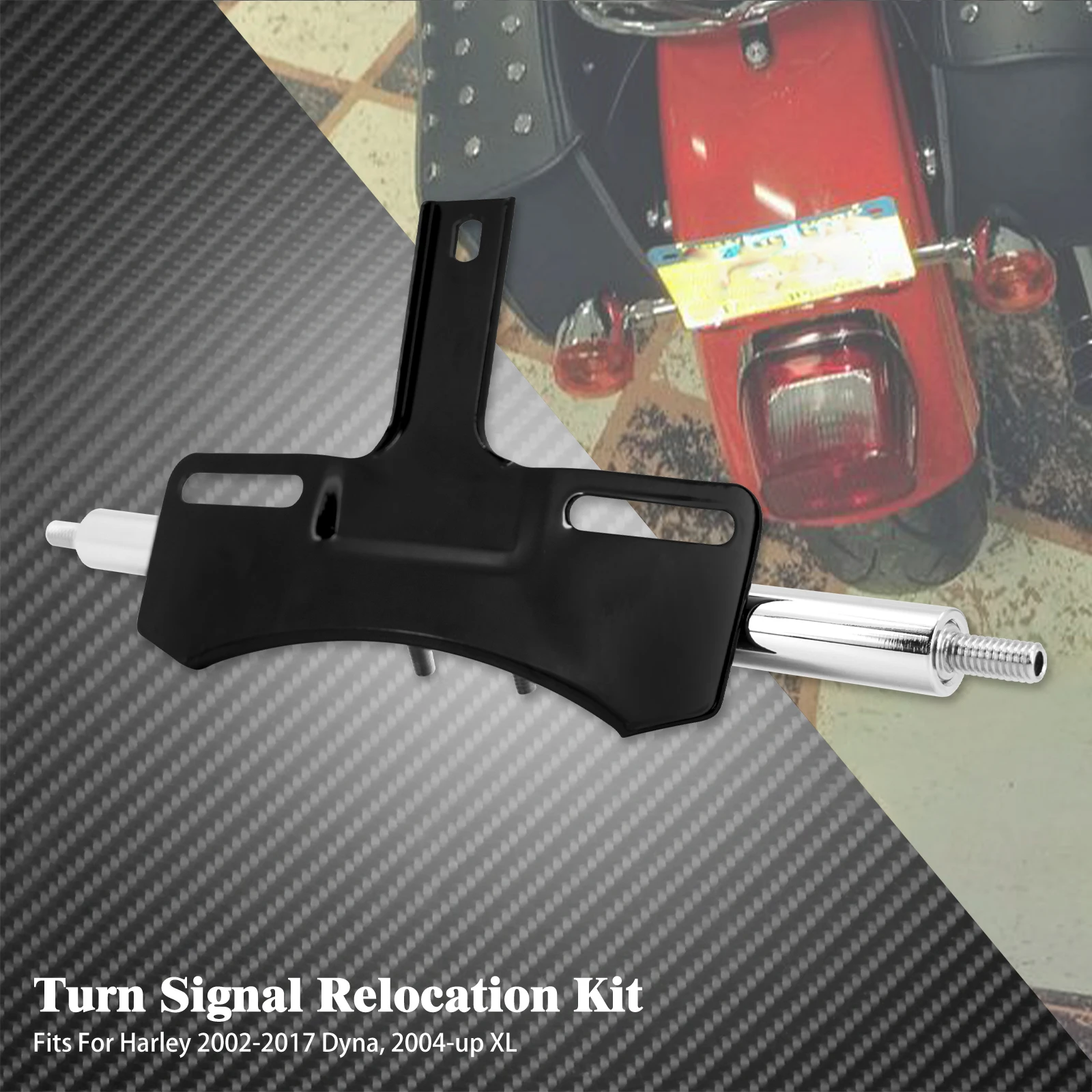 

Мотоцикл лицензионный кронштейн сигнал поворота переезда комплект для Harley Dyna Low Rider FXDL FXDF 2002-2017 Sportster XL883 2004-2023