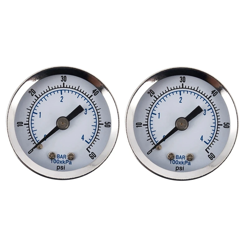 

2X Ts-Z51 0-60Psi Pressure Gauge 40Mm 1/8 Inch Npt Mini Pressure Gauge Air Compressor Hydraulic Vacuum Gauge Manometer