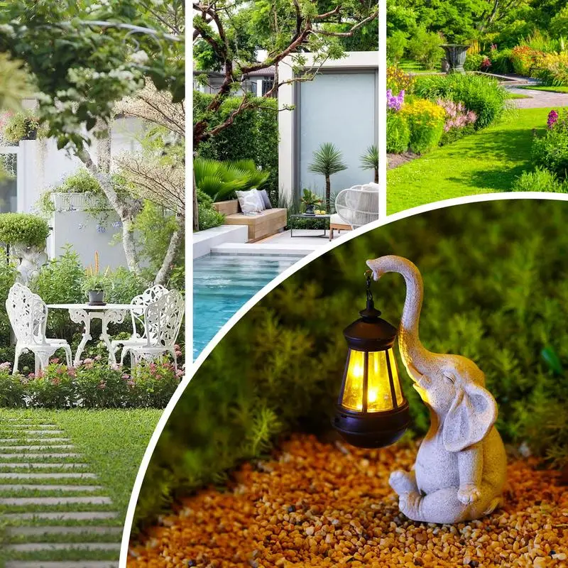 Статуя солнечного слона для декора сада фигурка садовый декор с солнечным