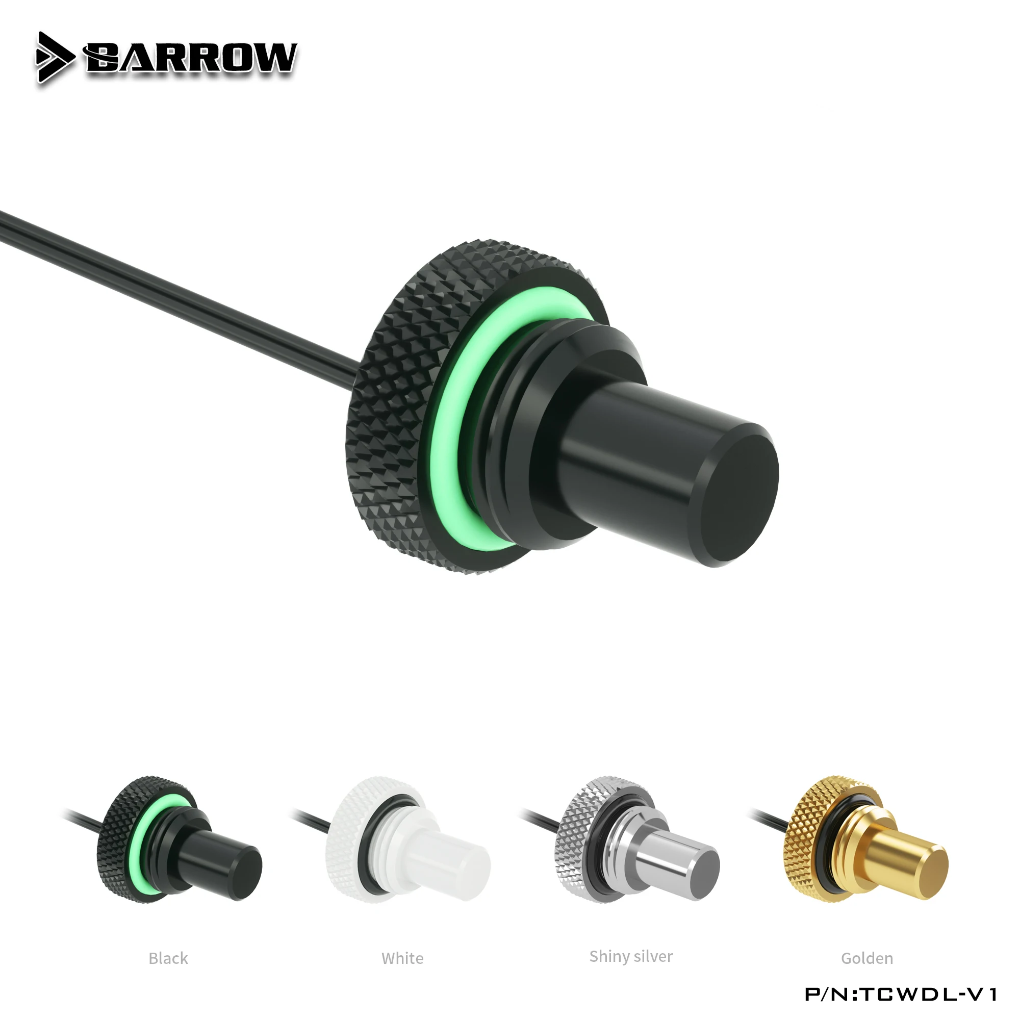 

BARROW Computer Water Cooling Temperature Sensor Check Scew Water Plug Lock FIttings,G1/4",Black/ Silver/White/Gold,TCWD-V1