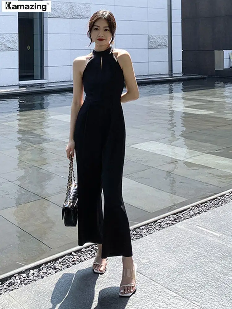 Новые летние женские повседневные белые черные комбинезоны модные элегантные