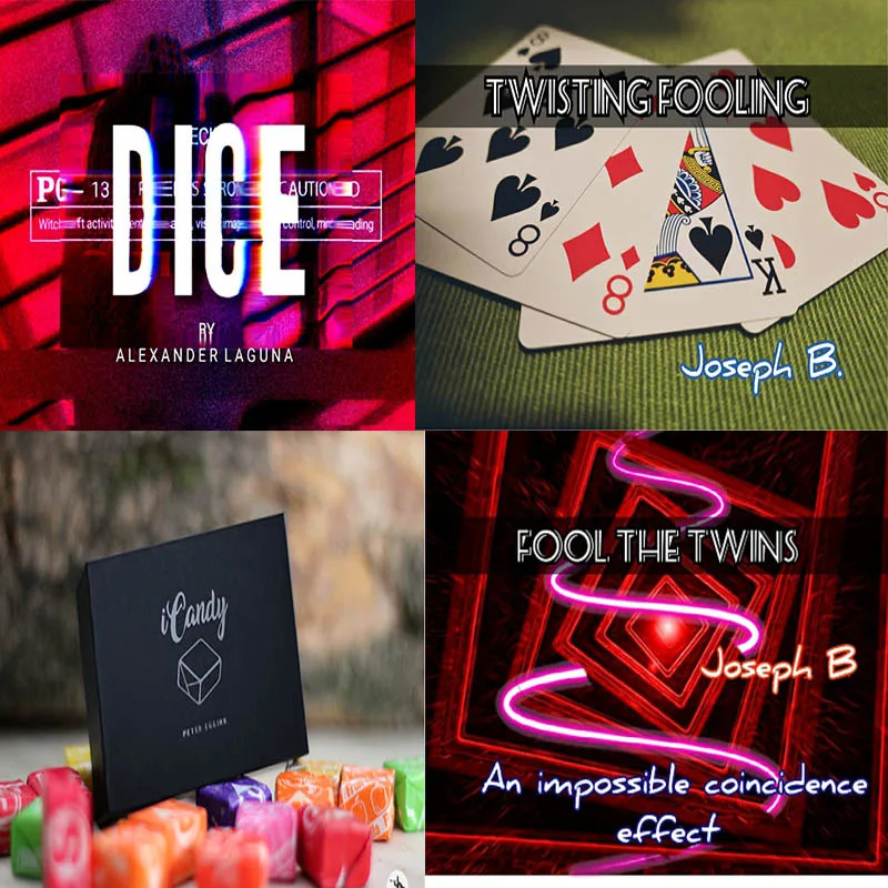 

2021 iCandy by Peter Eggink ,Twisting Fooling by Joseph B ,Fool The Twins by Joseph B , Dice by Alexander Laguna Magic Tricks
