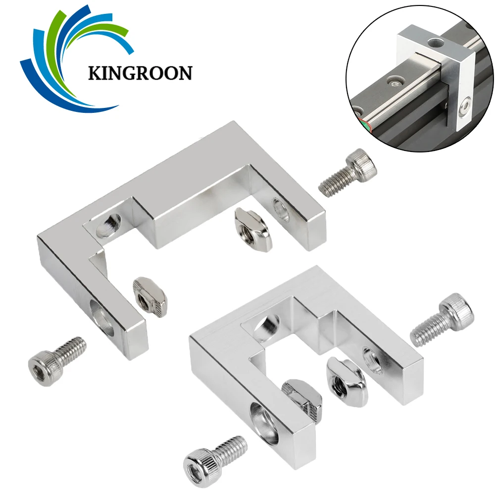 

KINGROON 2set 2020 2040 Aluminum Alloy Profile Fixing Block 3D Printer Part for MGN12 Linear Guide Rail Fixed Block for Ender 3