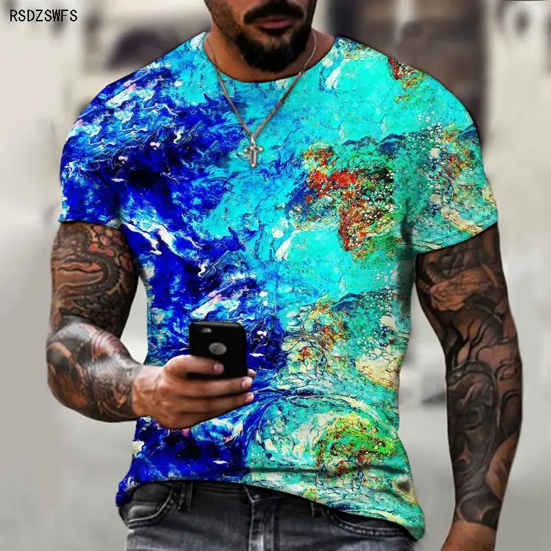 

Men's casual sports jersey Short-sleeved Harajuku shirt oversized T-shirt Casual retro fashion cool art T-shirt 5XL