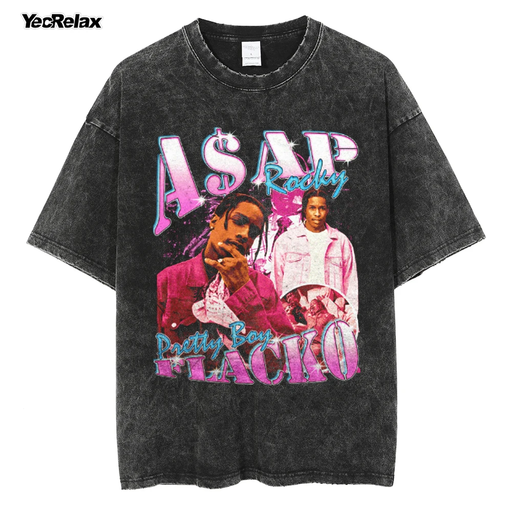 

Men Distressed Hip Hop T Shirt 2022 Summer Streetwear Tops Rapper T Shirt Graphic Print Tees Harajuku Ripped Washed Short Sleeve