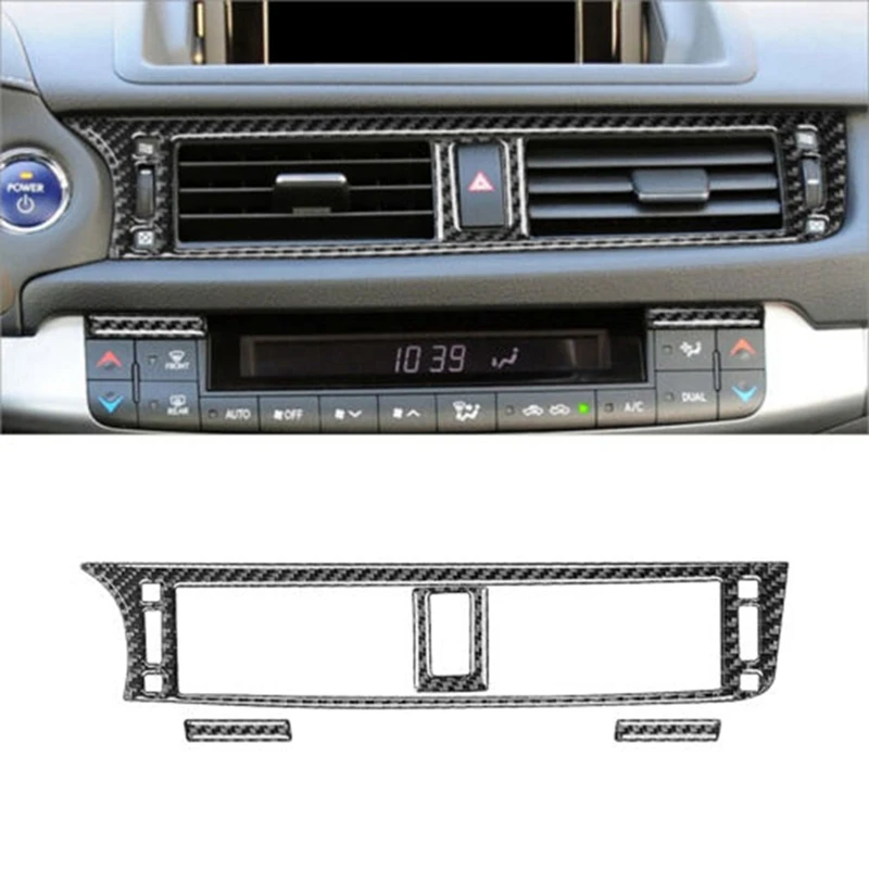 

Крышка для решетки воздуховода из углеродного волокна, Центральная Крышка для решетки воздуховода, декоративные аксессуары для Lexus CT 2011-2017