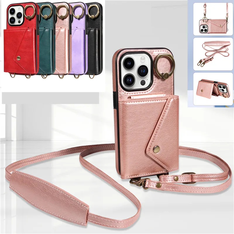 

Lanyard Wallet Leather Case For Samsung Galaxy S23 Ultra S22 Plus S21FE A12 A13 A14 A52 A72 A22 A32 A33 A53 A73 A23 A24 A34 A54