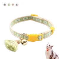 safety cat collar with breakaway quick release buckle with bell soft adjustable pet kitten collars necklace