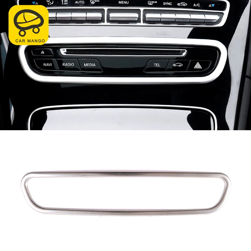 for Mercedes Benz GLC X253 2015-2021 Car Styling CD Record Player Panel Frame Cover Trim Sticker Chrome Interior Accessories