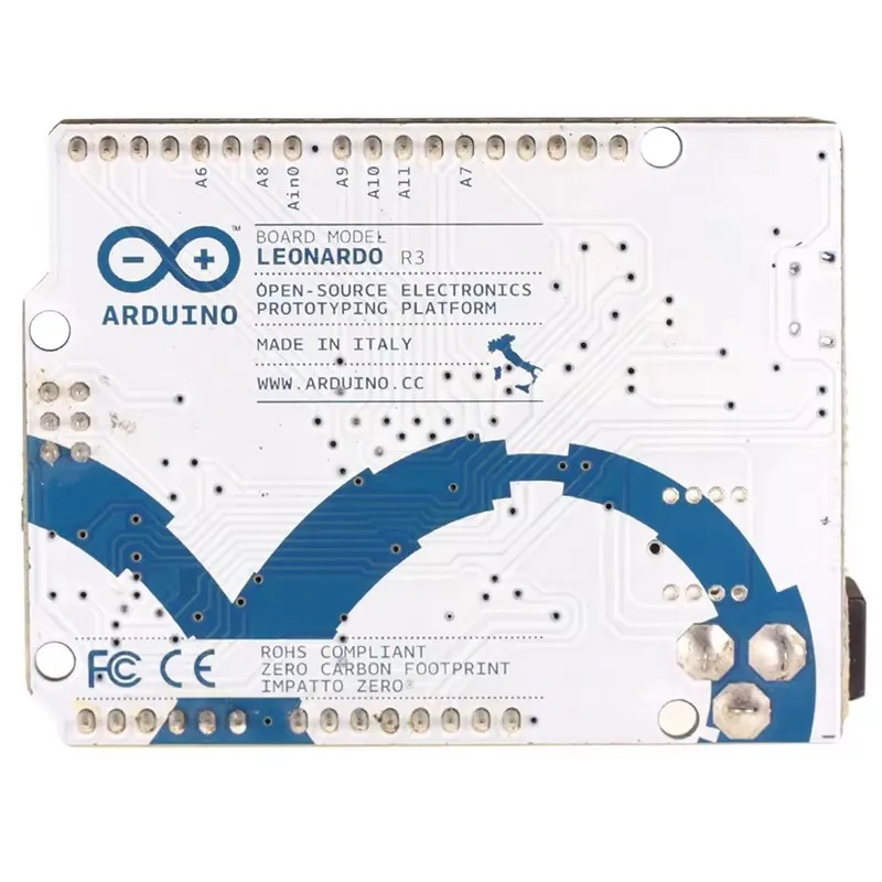 Макетная плата Arduino Leonardo A000052 ATmega32u4 без разъемов импортированная из Италии