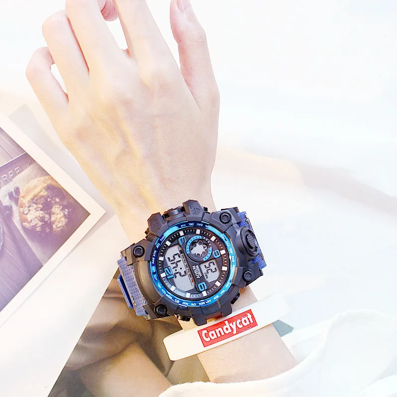 Многофункциональные камуфляжные электронные часы для девочек и учащихся