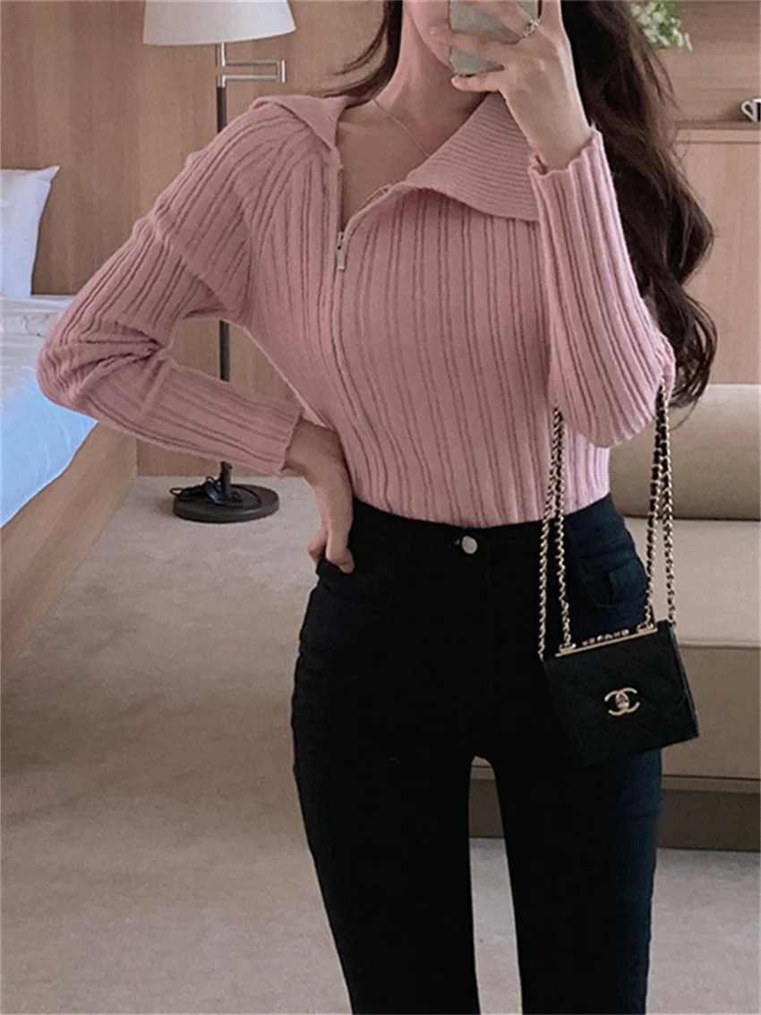 Женский трикотажный кардиган PLAMTEE розовый облегающий свитер в офисном стиле