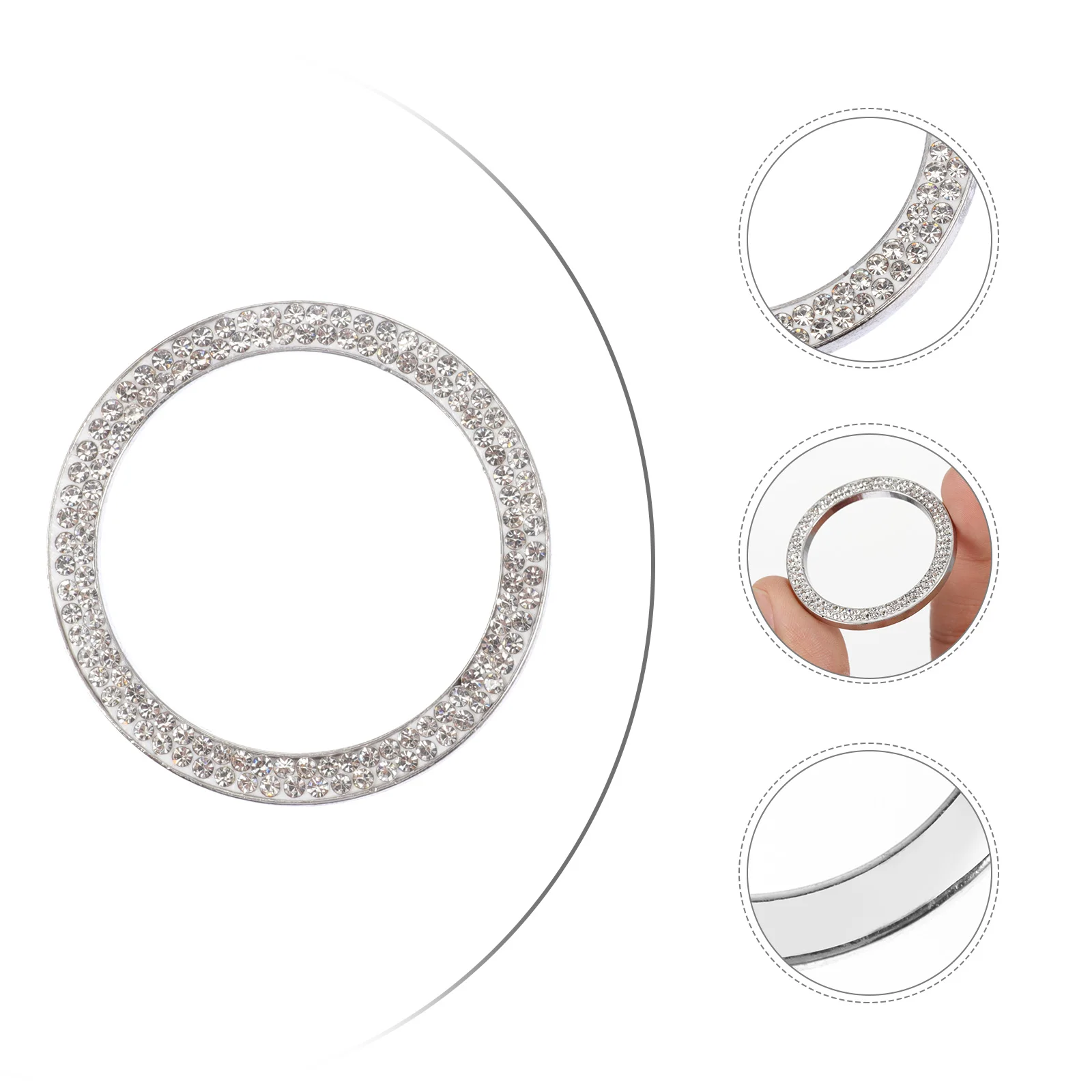 

2 Pcs Rhinestone Stickers Crystals Decor Ignition Start Button Cover Diamond Car Accessories Interior