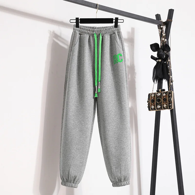 Женские спортивные брюки простые весенние Свободные повседневные эластичные