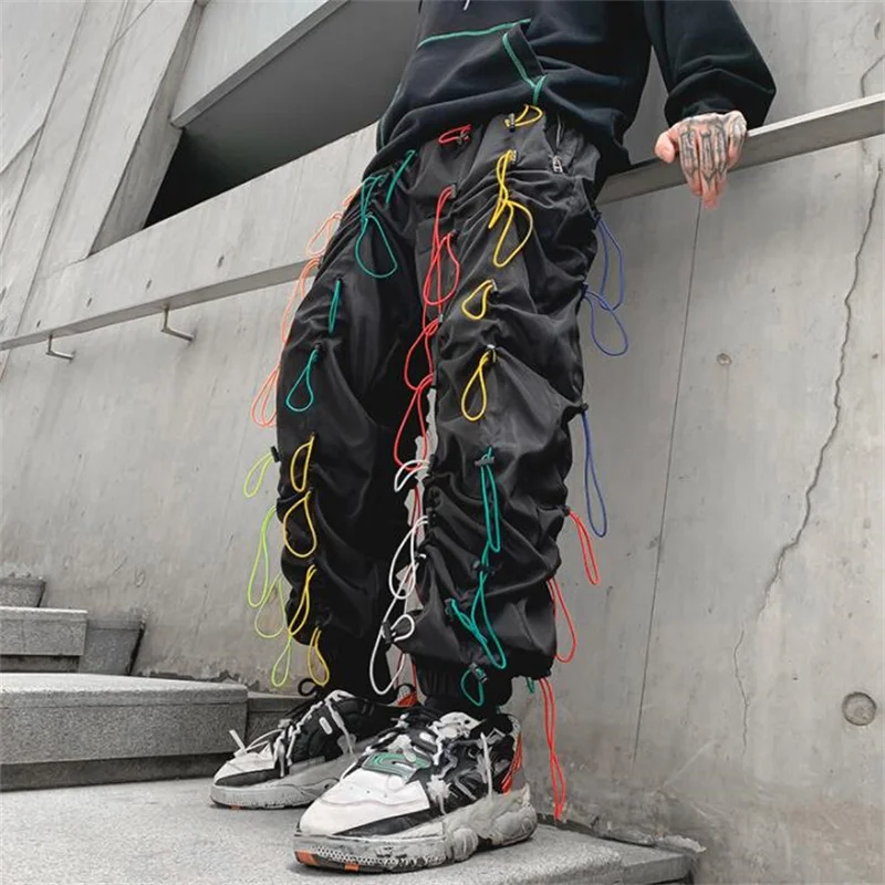 Autumn trousers mens pants personality stage winter loose casual korean stage dress pants youth hip-hop fashion black singer