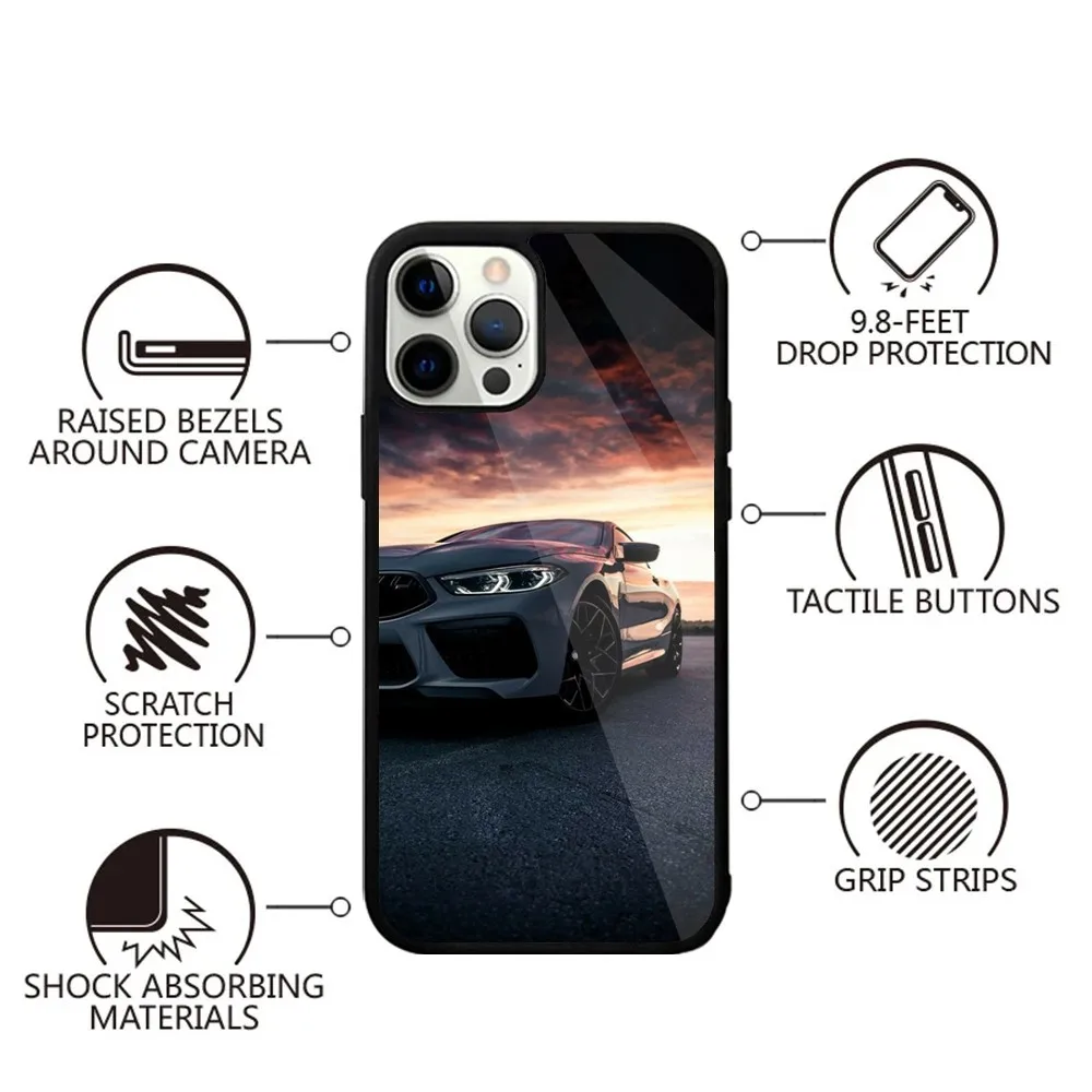 Спортивный крутой автомобильный белый чехол для телефона iPhone 15 14 13 12 11 Plus Pro Max Mini