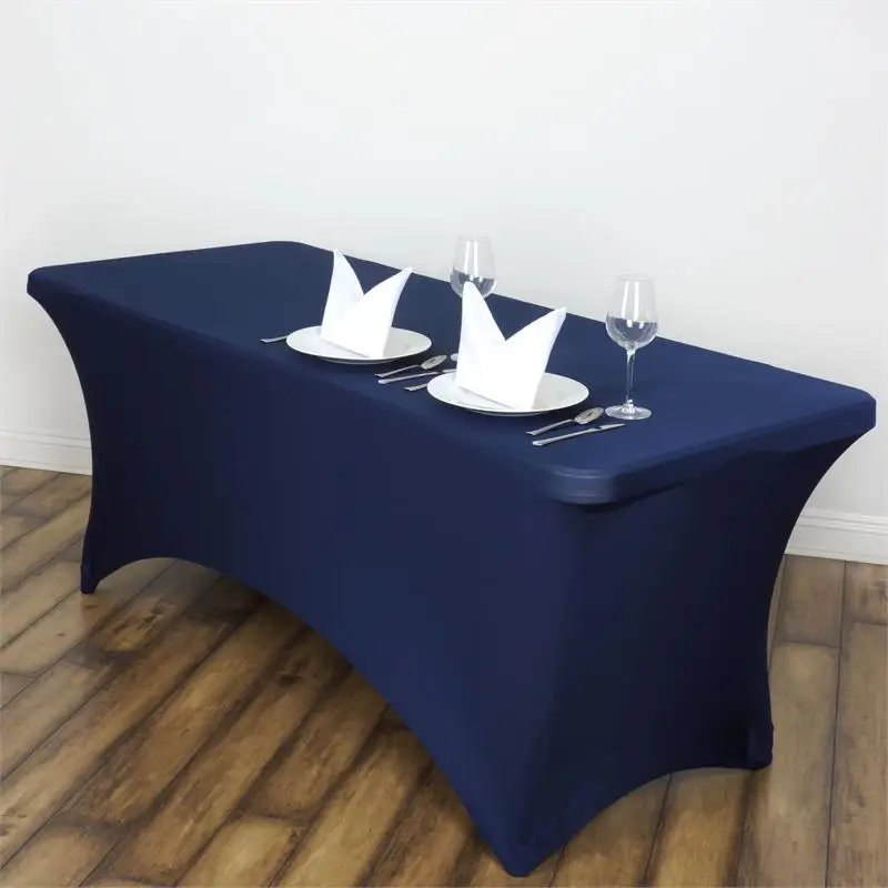 

Thick Fabric Spandex Fited Table Cover Lycra Tablecloth Banquet Wedding Table Cloth Event Party Christmas Decoration