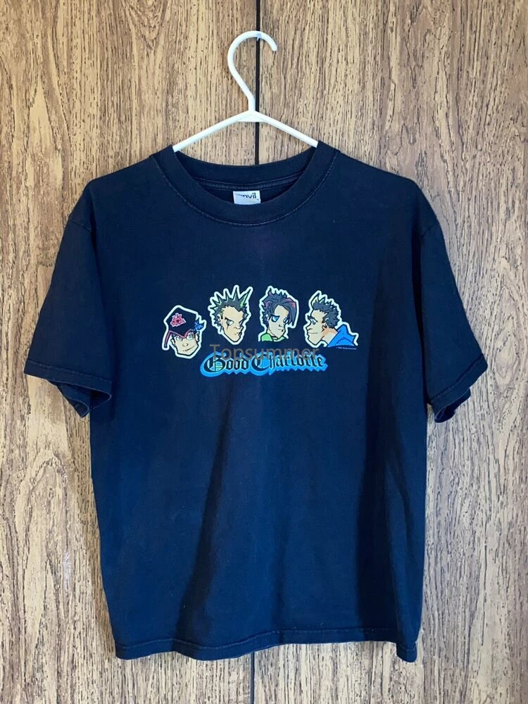 

Good Charlotte Vintage 2003 Cartoon Heads Shirt Size Medium Black W/ Measurement