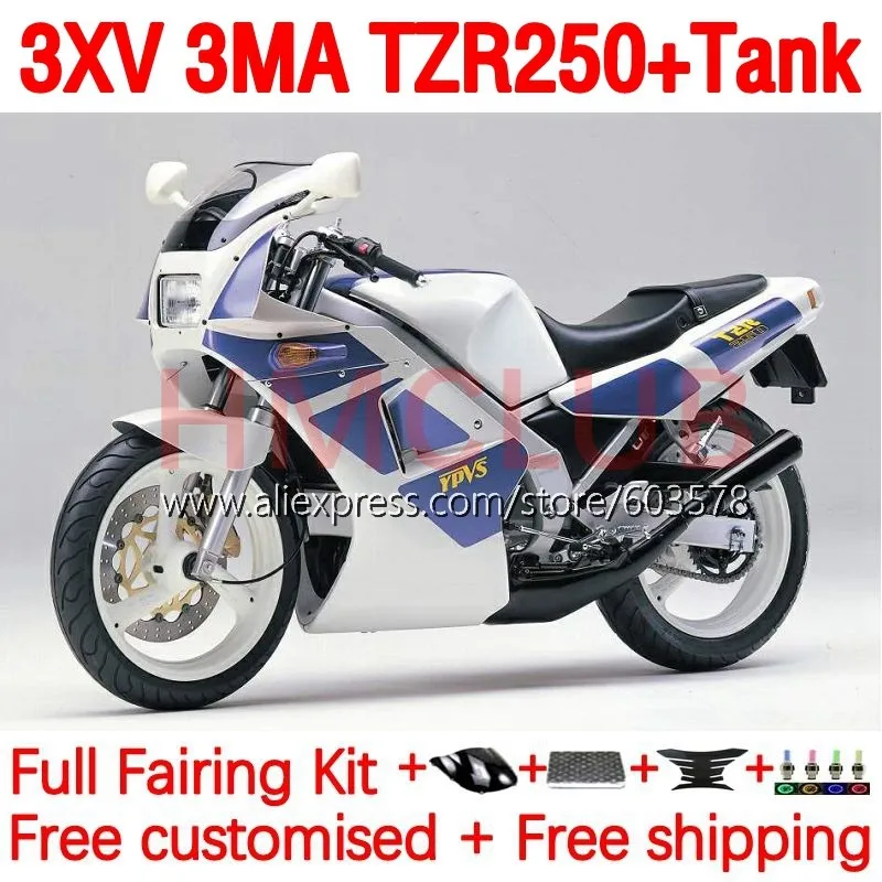 

+Tank For YAMAHA 3XV 3MA TZR250 blue silvery TZR-250 TZR 250 RR 92 93 94 95 96 97 1992 1993 1994 1995 1996 1997 Fairing 203No.20
