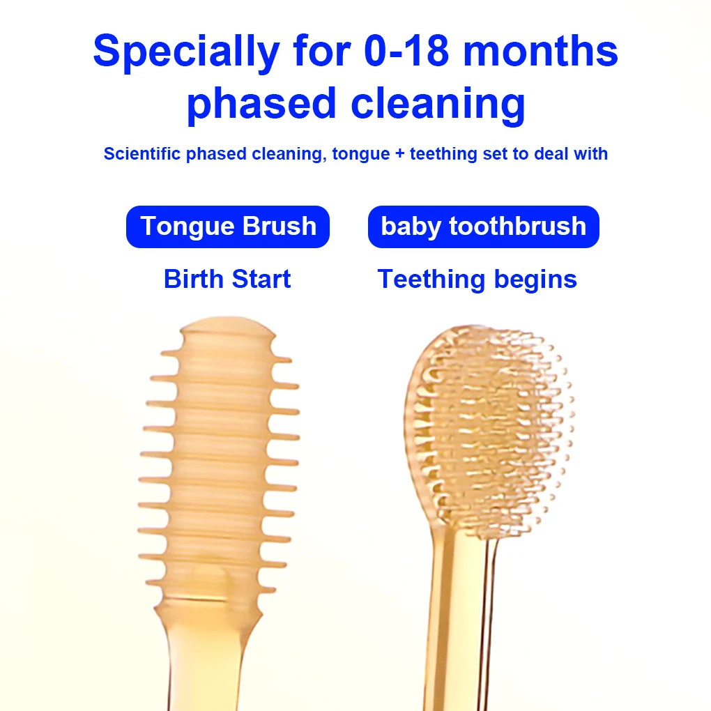 

Silicone Manual Baby Soft Toothbrush Tongue Care Scraper Brush Toddler Safety Toothbrushes Gifts Travel Gadgets