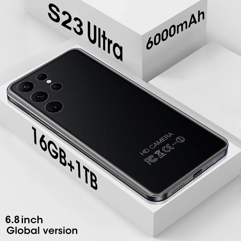 

S23 Ultra New Smartphone 5G Android 6.8 Inch 16GB+1TB Sanpdragon 8 Gen 1 Telefone 6000mAh Cell phone Unlocked Mobile Phones