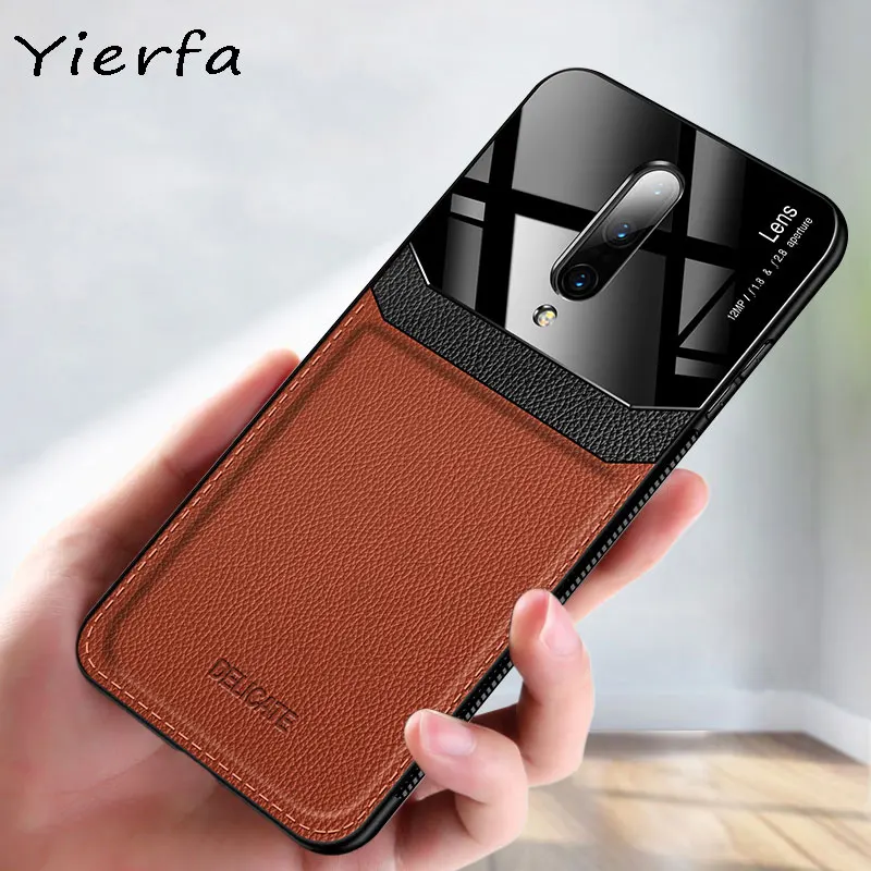 Case For Oneplus 7 Phone Case PU Leather Mirror Plexiglass Silicone Shockproof Bumper One plus 6T 7T 8 9 Pro Nord N10 Back Cover