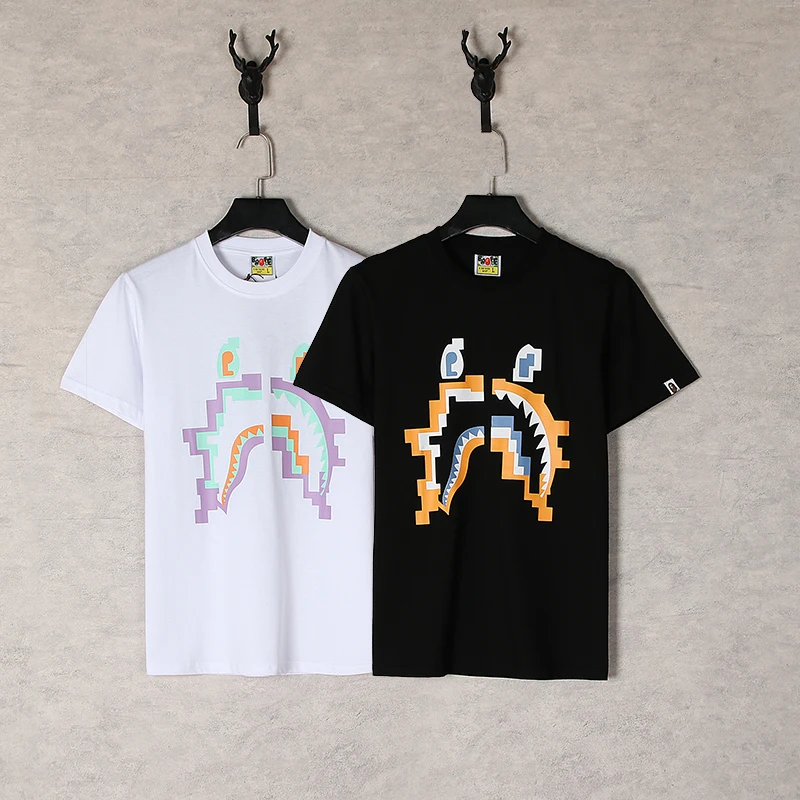 

Летняя Модная хлопковая футболка с коротким рукавом с принтом BAPE #01