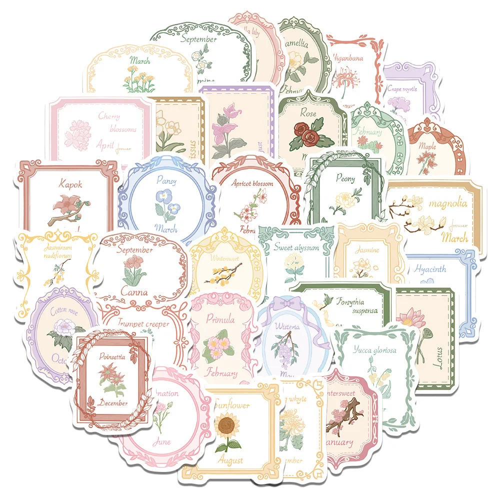 

10/30/50PCS Vintage Plant Decorative Stickers For Kids Toys Luggage Laptop iPad Skateboard Journal Phone Stickers Wholesale