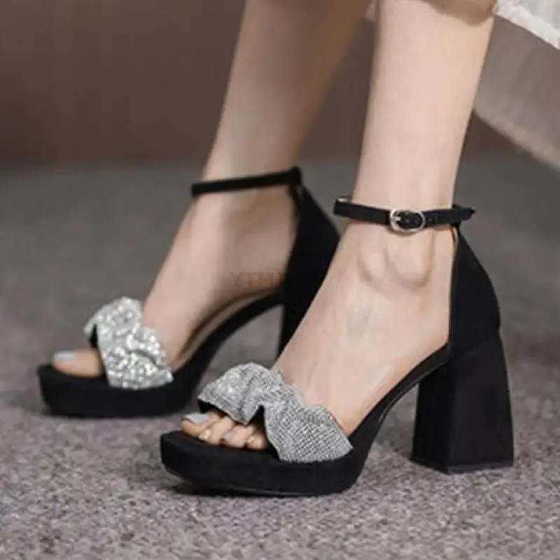 Женские сандалии на платформе со стразами Летняя женская обувь 2021 модная