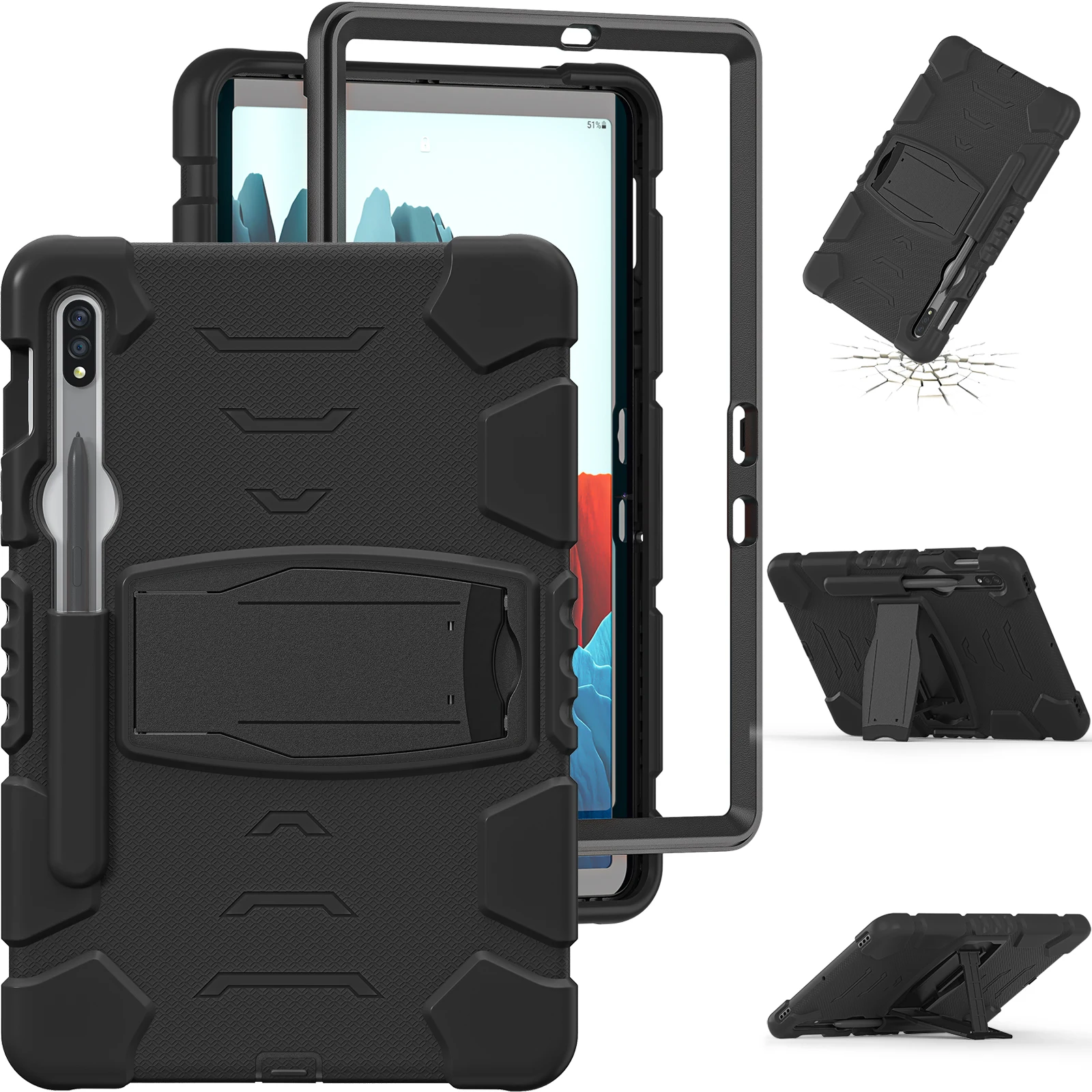 

Cover For Samsung Galaxy Tab S7 11" T870 T875 Case Shockproof Armor Rugged Duty Tablet Case For Samsung Tab SM-T870 SM-T875 Case