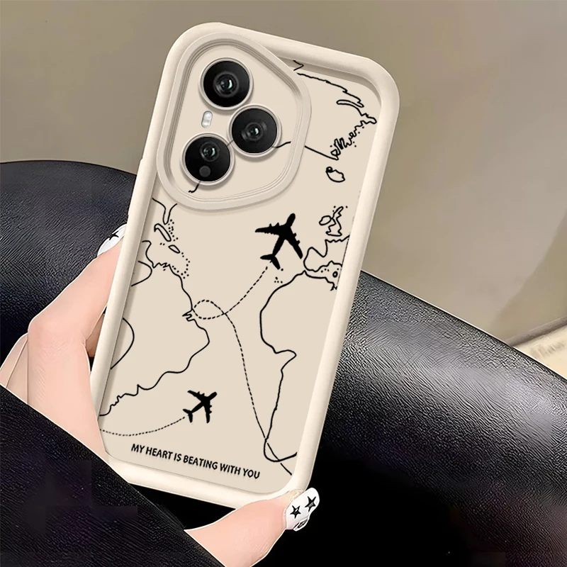 Фото Мягкий чехол из ТПУ с рисунком Air Route для Honor 400 Pro 200 Pro X8c X9c Smart X6a X6b X6c Magic7 Lite, силиконовый защитный чехол №5