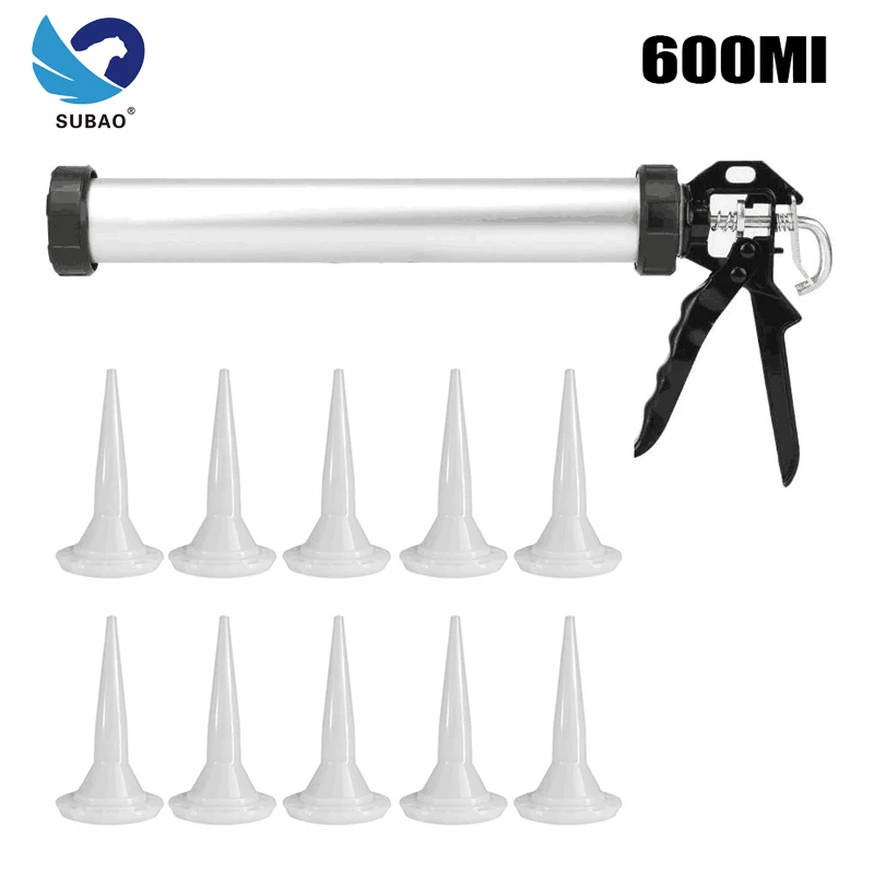 

Клеевой пистолет SUBAO 600 мл, герметик 600 мл, клеевой пистолет, сопло для распыления швов, пена для ванной комнаты, кухни, ванной комнаты.