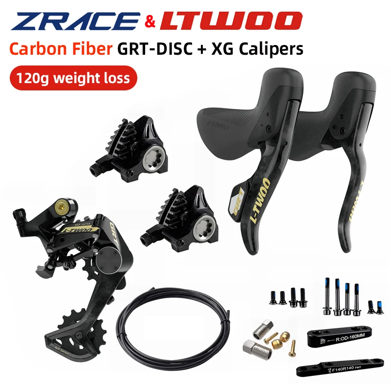 

LTWOO 1x12s Bicycle Rear Derailleur Carbon Fibre GRT 12 Disc Gravel Hydraulic Disc Brake Groupset Bike Flat Mount Brake Caliper