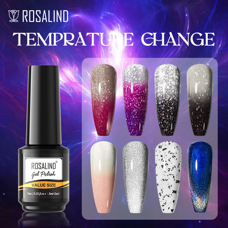 

ROSALIND Nail Gel Polish All for Manicure 7ml Semi Permanent Gellack Need Top Coat Soak Off Nail Art UV LED Gel Varnish
