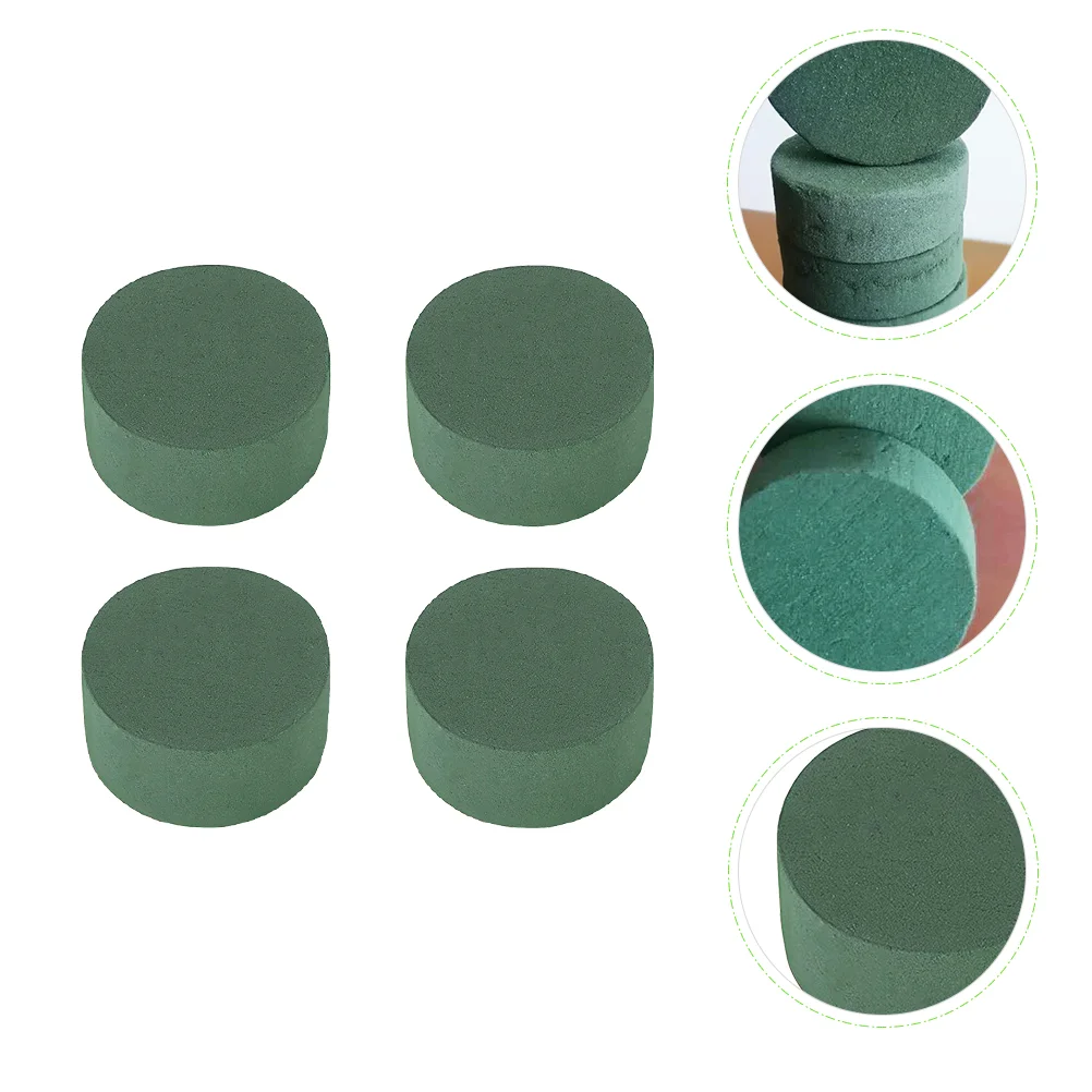 

4pcs Flower Sponge Blocks Floral Arrangement Brick Round Wet Green Florist Blocks for Wedding Fresh Flowers