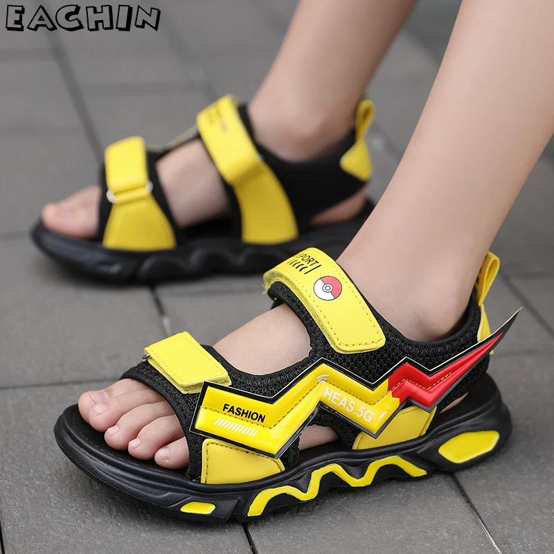 

Летние сандалии для мальчиков, Детские повседневные дышащие Нескользящие пляжные босоножки, модная школьная обувь для подростков, уличные босоножки, Новинка