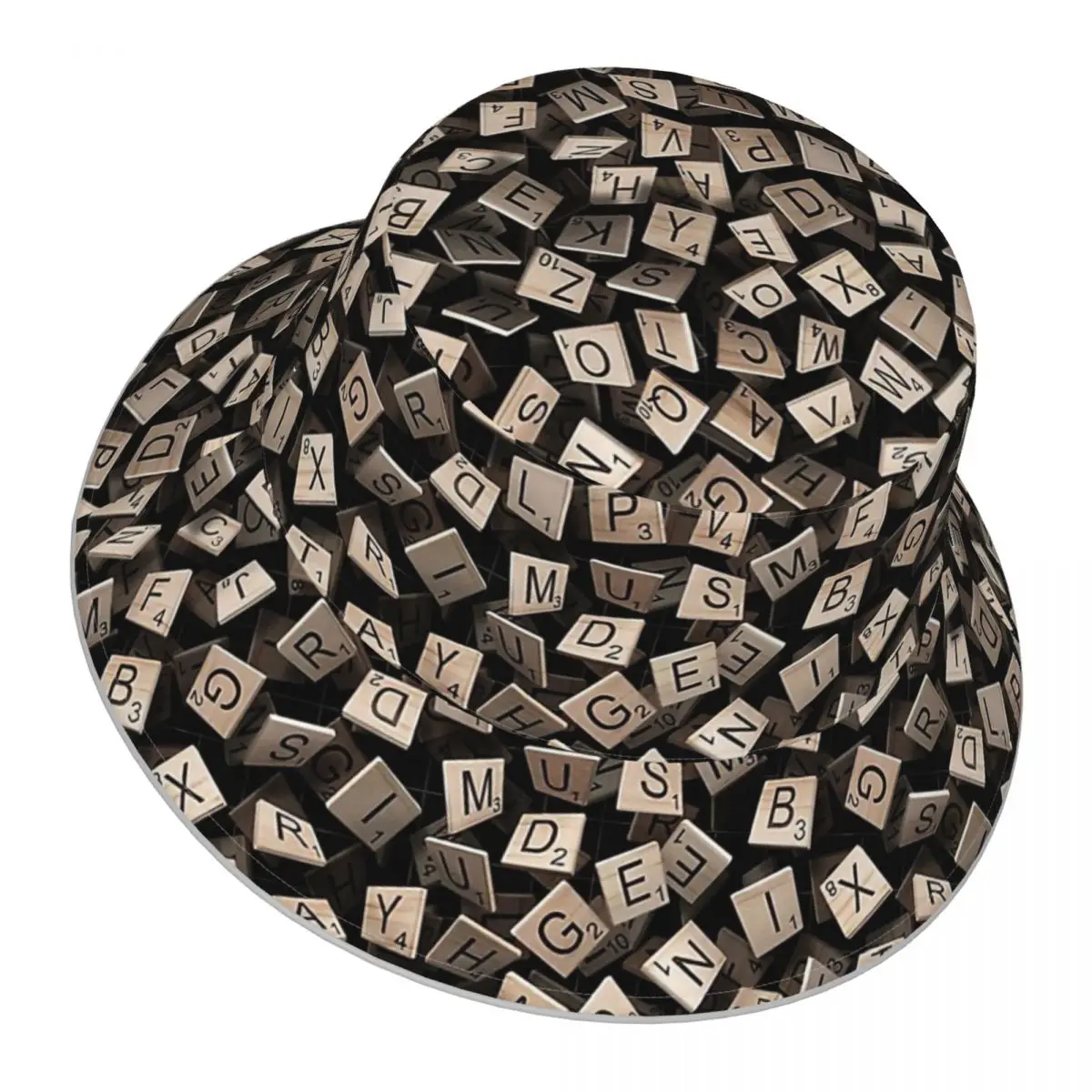 Scrabble Tile Madness reflective Bucket Hat Men Women Bucket Hat Outdoor Sunscreen Beach Hat Sun Hiking Fishing Cap