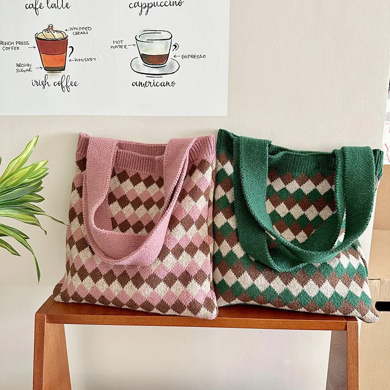 

Casual Hollow Woven Women Shopping Bag Designer Knitting Handbags Large Capacity Tote Bag Shopper Sac