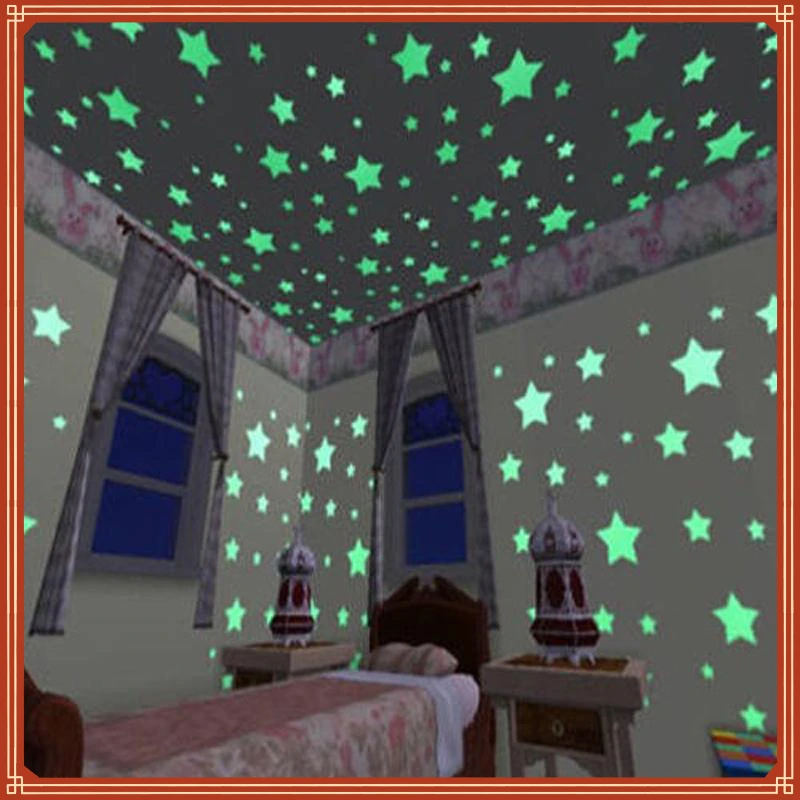

Luminous Wall Stickers Glow In The Dark Stars Sticker Decals for Kids Baby rooms Colorful Fluorescent Stickers Home decor