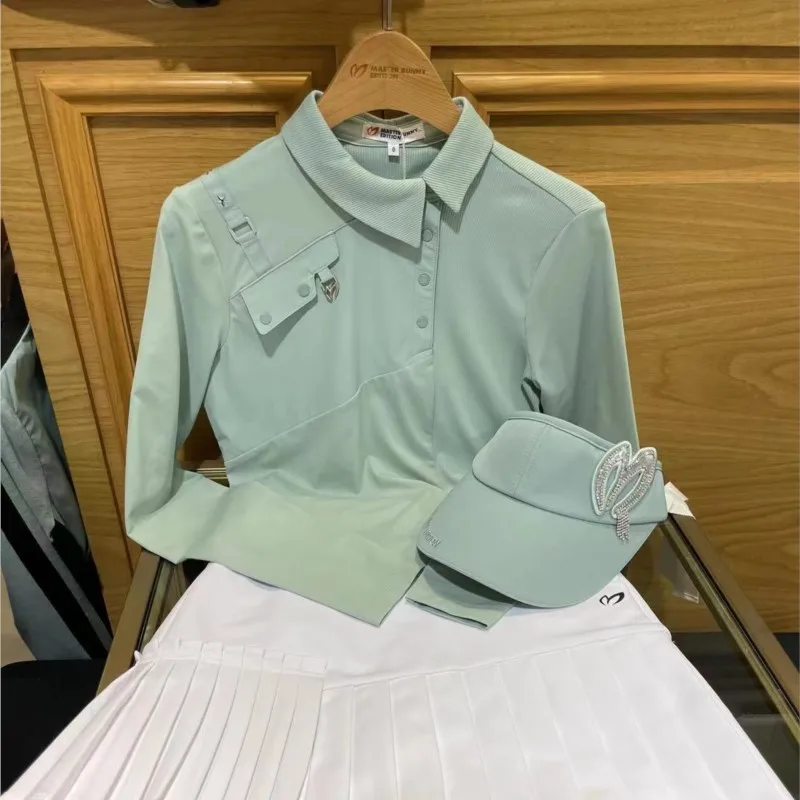 Women's Long Sleeve Golf Polo Shirts Lightweight Quick Dry Athletic Tennis Hiking Shirts with 4-Button