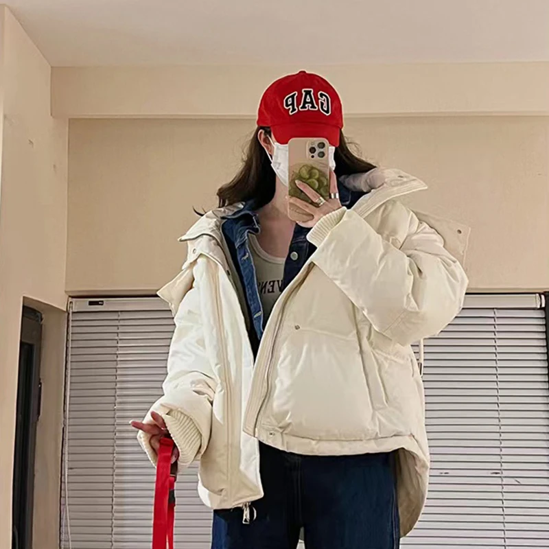 Zoki Y2K зимняя модная куртка-пуховик для женщин Harajuku толстые теплые повседневные