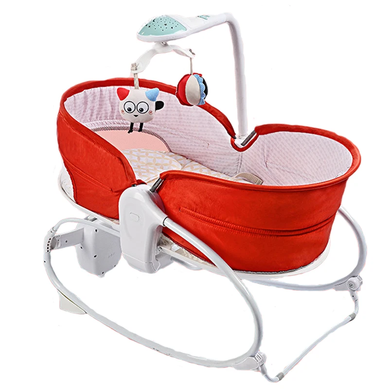

Music Electric Swing Shaker Recliner Baby Automatic Timing Rocking Chairs With Three-point Seat Belt Shock Breastfeeding Cradle