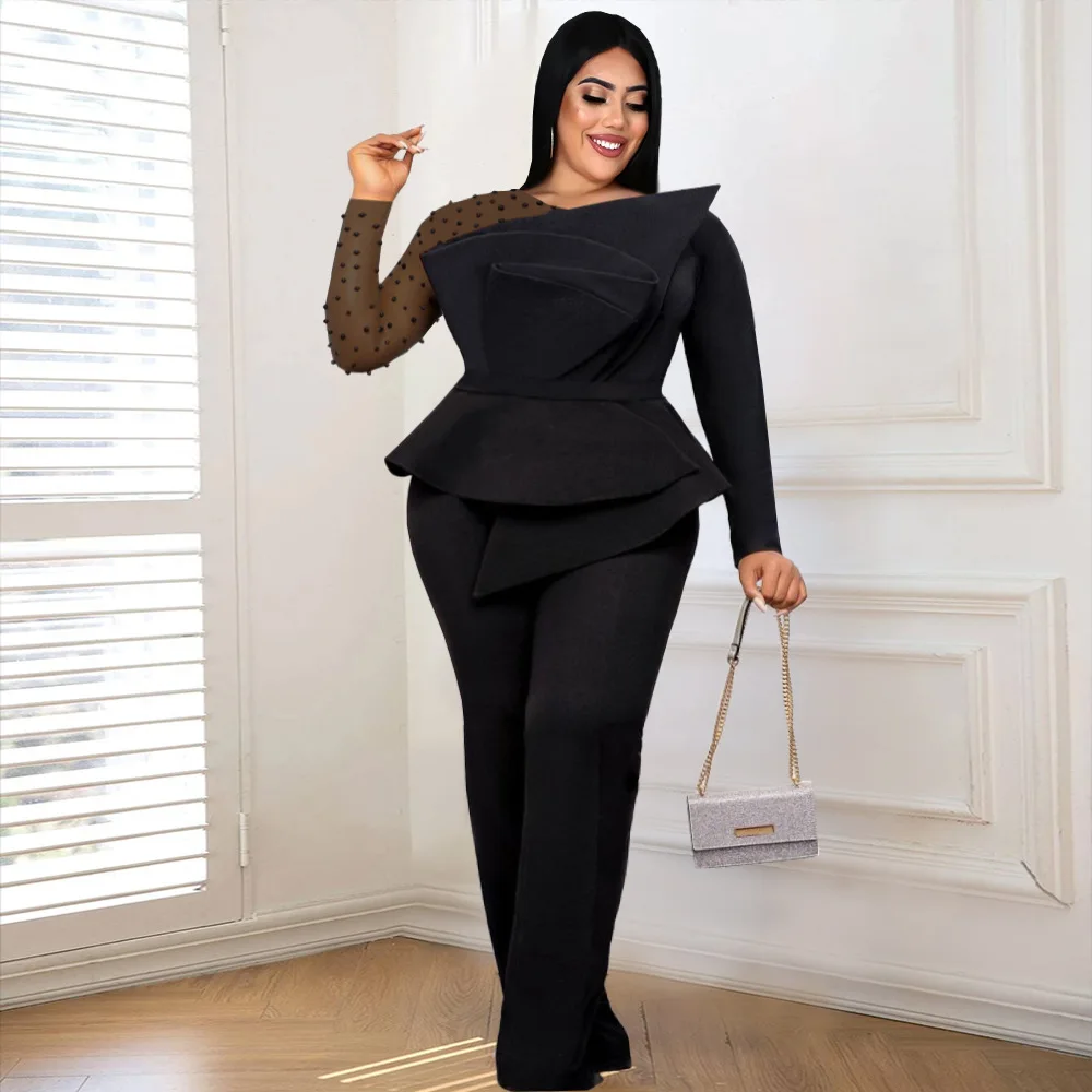 

Африканский комбинезон для женщин, осень-весна, Африканский Женский Длинный комбинезон с длинным рукавом, черный, белый, полиэстер, африканская одежда